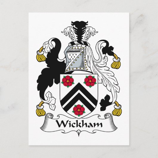Wickham Familienwappen Postkarte (Vorderseite)