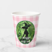 Wicklerisch Good Hexe Green & Pink Gingham Kariert Pappbecher (Vorderseite)