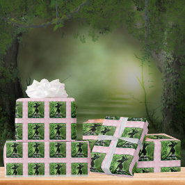 Wicklerisch Good Hexe Green und Pink Gingham Karie Geschenkpapier