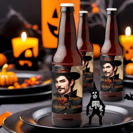 Wicklerisch mit Zauberer-Geheimtipp-Halloween gebr Bierflaschenetikett