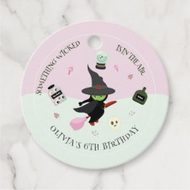 Wicklerisch Niedliche Grüne Hexe Halloween Geburts Geschenkanhänger