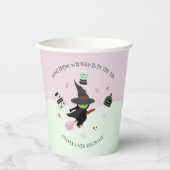 Wicklerisch Niedliche Grüne Hexe Halloween Geburts Pappbecher (Vorderseite)