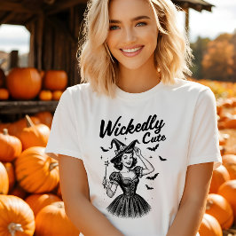 Wicklerisch Niedliches Halloween-Frauenhemd T-Shirt