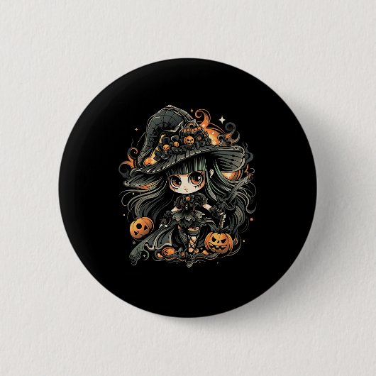 Wicklerisch verzaubert Halloween Art Button (Vorderseite)