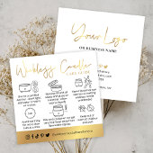 Wickless Candle Gold Script Logo Lux Care Card Quadratische Visitenkarte
