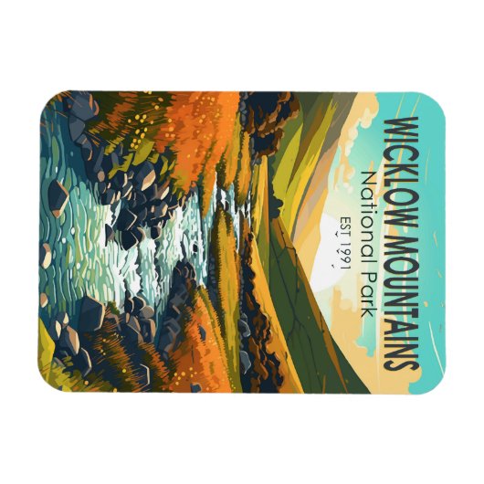 Wicklow Mountains National Park Irland Fluss Art Magnet (Horizontal)