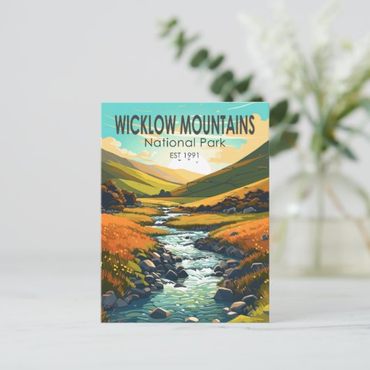 Wicklow Mountains National Park Irland Fluss Art Postkarte (Stehend Vorderseite)