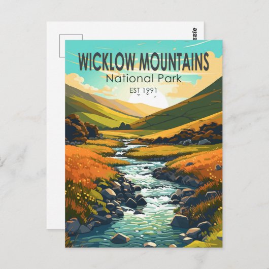 Wicklow Mountains National Park Irland Fluss Art Postkarte (Vorne/Hinten)