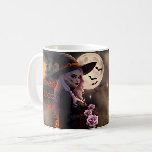 Wickly Good Brew Hexen Spellbindung Kaffeetasse (Vorderseite Links)