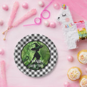 Wickly Good Hexe Black Gingham Kariert gestrichen Pappteller (Party)