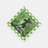 Wickly Good Hexe Green Gingham Kariert gestrichen Serviette (Ecke)