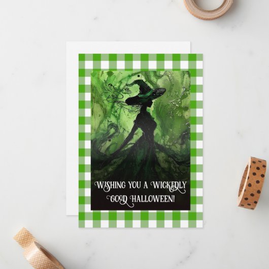Wickly Good Hexe Halloween bemalt Mitteilungskarte (Vorderseite/Rückseite Beispiel)