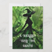 Wickly Good Hexengrün Halloween-Party gestrichen Einladung (Rückseite)