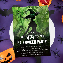 Wickly Good Hexengrün Halloween-Party gestrichen Einladung