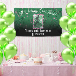 Wickly Good Time Green Hexe Zeichne Geburtstag Banner