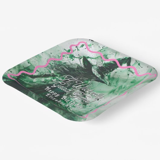 Wickly Good Time Personalisiert Happy Birthday Pappteller (Gewinkelt)