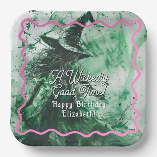 Wickly Good Time Personalisiert Happy Birthday Pappteller (Vorderseite)