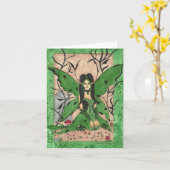 Wickly Green Notecard Karte (Gelbe Blume)