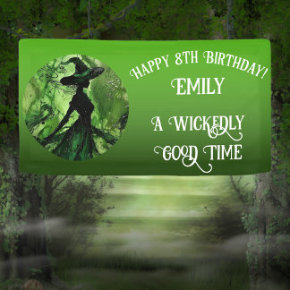 Wickly gut gestrichen Hexe jedes Alters Geburtstag Banner