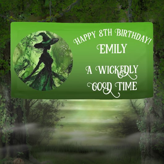 Wickly gut gestrichen Hexe jedes Alters Geburtstag Banner