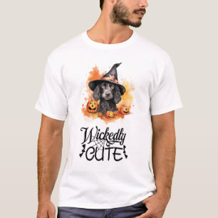 Wickly Niedlich Black Hound Puppy Hexe T-Shirt