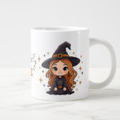 Wickly Niedlich Halloween Hexe | Spooky Adorable Jumbo-Tasse (Rechts)