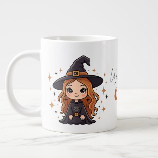 Wickly Niedlich Halloween Hexe | Spooky Adorable Jumbo-Tasse (Links)
