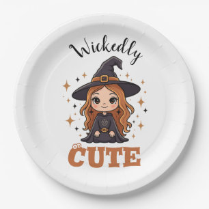 Wickly Niedlich Halloween Hexe Spooky Adorable Pappteller