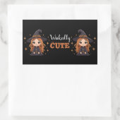 Wickly Niedlich Halloween Hexe | Spooky Adorable Rechteckiger Aufkleber (Tasche)