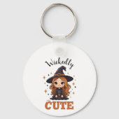 Wickly Niedlich Halloween Hexe | Spooky Adorable Schlüsselanhänger (Vorderseite)