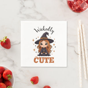 Wickly Niedlich Halloween Hexe Spooky Adorable Serviette