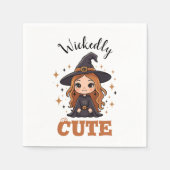 Wickly Niedlich Halloween Hexe | Spooky Adorable Serviette (Vorderseite)