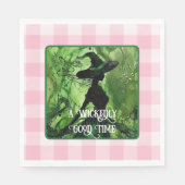 Wickly schön bemalt Rotzgrün & Rosa Gingham Serviette (Vorderseite)