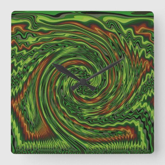 Wickte Drehung Quadratische Wanduhr (Vorderseite)