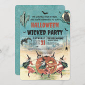 Wicktes Halloween-Party Einladung (Vorne/Hinten)