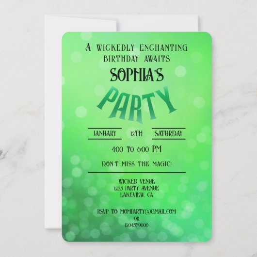 Wickwiederholt Fun Birthday Party Green Pink Glind (Rückseite)