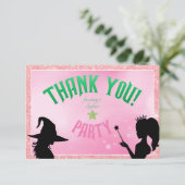 Wickwiederholt Fun Birthday Party Green Pink Glind Dankeskarte (Stehend Vorderseite)