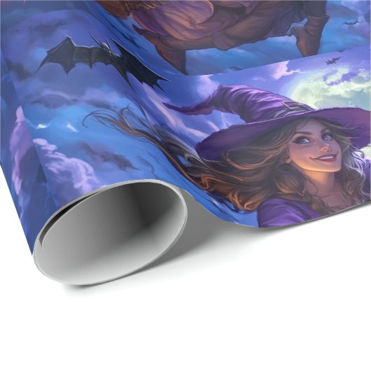 Wickwiederholt Fun Halloween Hexe Geschenkpapier (Rolleneckpunkt)