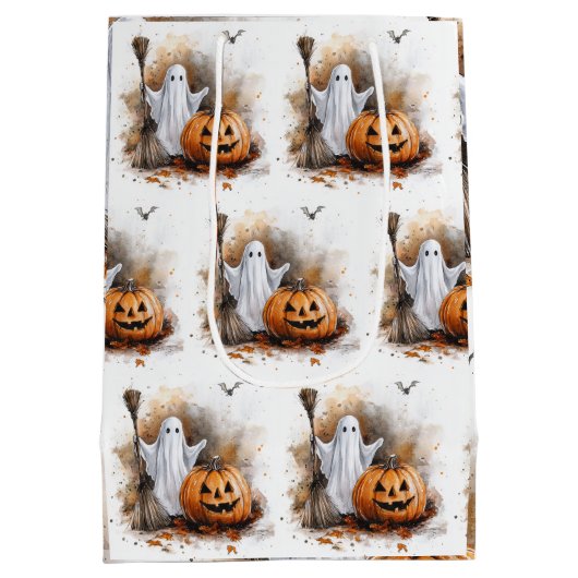 Wickwiederholt Fun Halloween Hexe Mittlere Geschenktüte (Rückseite)