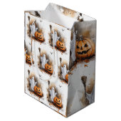Wickwiederholt Fun Halloween Hexe Mittlere Geschenktüte (Rückseite Schrägansicht)
