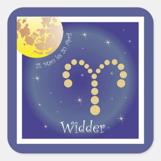 Widder 21. März bis 20. April Aufkleber (Vorderseite)