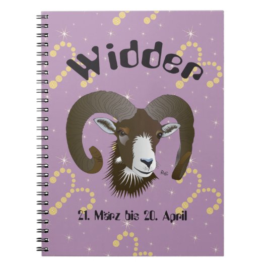 Widder 21. März bis 20. April Notizheft Notizblock (Vorderseite)