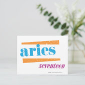 Widder-Aqua Postkarte (Stehend Vorderseite)