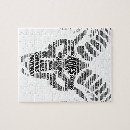 Widder-Astrologie-Tierkreis-Zeichen-Wort-Wolke Puzzle (Horizontal)