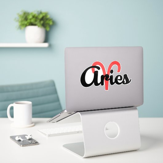 Widder Aufkleber (Laptop auf Schreibtisch)