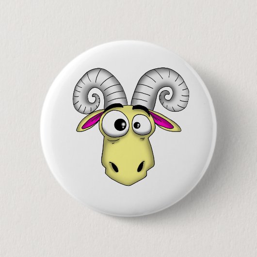 Widder-Cartoon Button (Vorderseite)