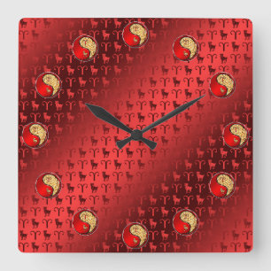 Widder das Lamm Quadratische Wanduhr