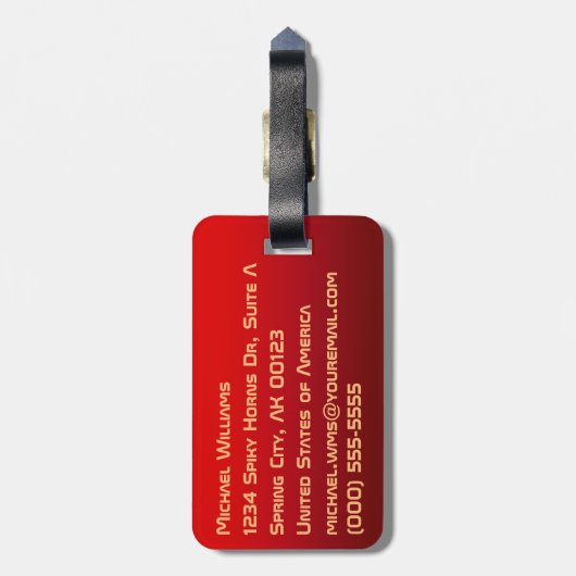 WIDDER - das RAM-Tierkreis-Symbol Gepäckanhänger (Rückseite vertikal)