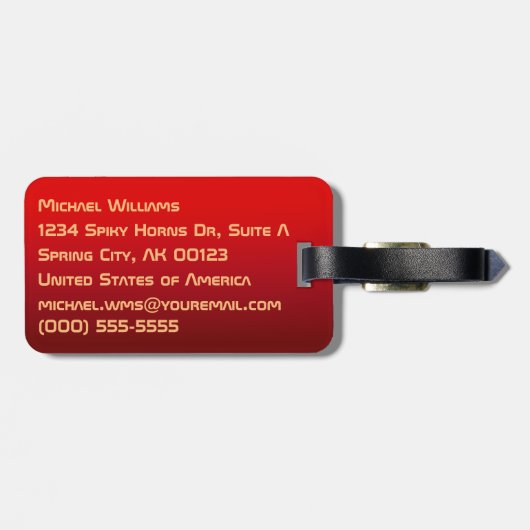 WIDDER - das RAM-Tierkreis-Symbol Gepäckanhänger (Rückseite horizontal)