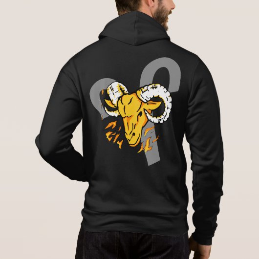 Widder der der RAM-Tierkreisastrologiehoodie der Hoodie (Rückseite)